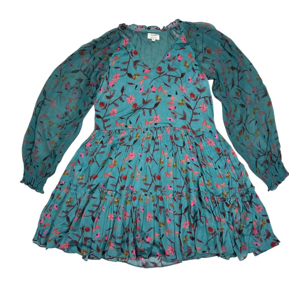 Anthropologie by Guapa Layla Mini Dress Small Chiffon Floral Flirty